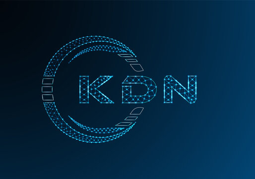 KDN low poly letter logo vector design. KDN lower poly logo design. Low poly logo.