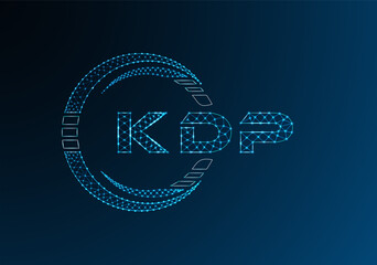 KDP low poly letter logo vector design. KDP lower poly logo design. Low poly logo.