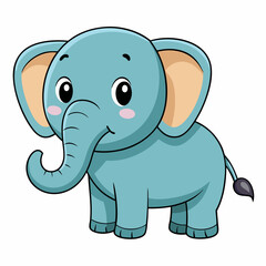 elephant cartoon isolated on white