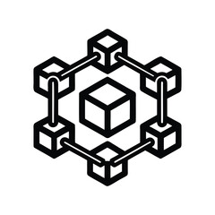 Blockchain network vector icon, depicting decentralized data storage and digital transformation