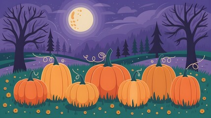 Magical Pumpkin Fall and Halloween Night