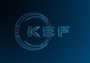 KEF low poly letter logo vector design. KEF lower poly logo design. Low poly logo.