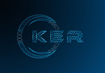 KER low poly letter logo vector design. KER lower poly logo design. Low poly logo.