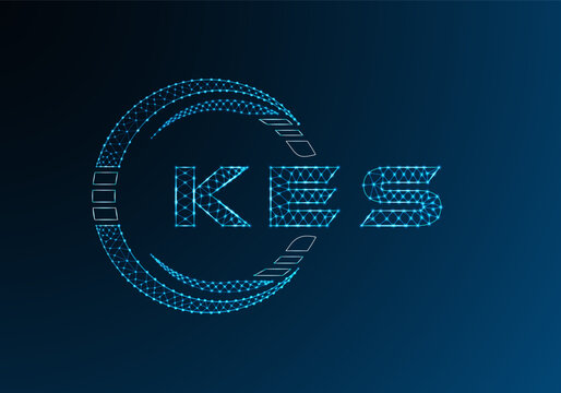 KES low poly letter logo vector design. KES lower poly logo design. Low poly logo.