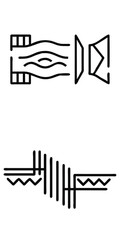 Obraz premium Abstract line art designs showing geometric shapes and patterns 