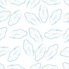 Fototapeta premium Seamless vector hand drawn pattern of blossoms and fresh branches. Floral contour background for textile or book covers, design, graphic art, printing and hobby, invitation 