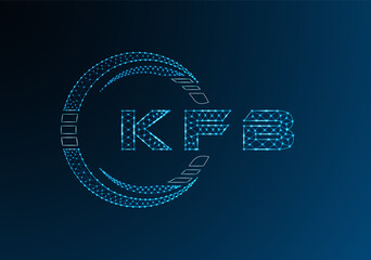 KFB low poly letter logo vector design. KFB lower poly logo design. Low poly logo.