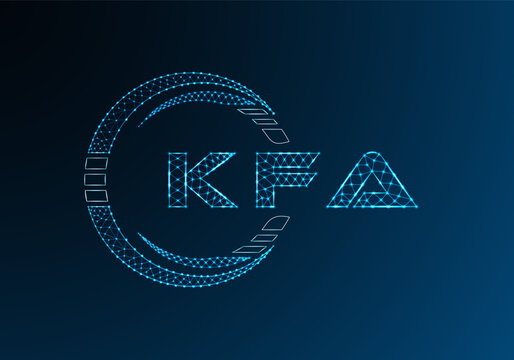 KFA low poly letter logo vector design. KFA lower poly logo design. Low poly logo.