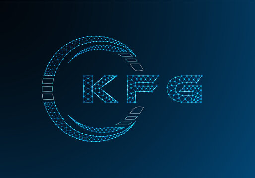 KFG low poly letter logo vector design. KFG lower poly logo design. Low poly logo.