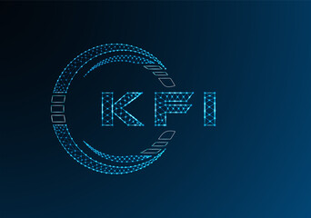 KFI low poly letter logo vector design. KFI lower poly logo design. Low poly logo.