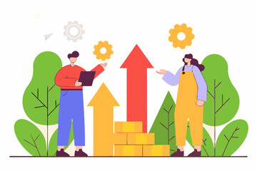 Business Profit Growth Chart Illustration