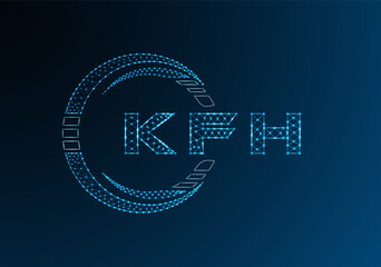 KFH low poly letter logo vector design. KFH lower poly logo design. Low poly logo.