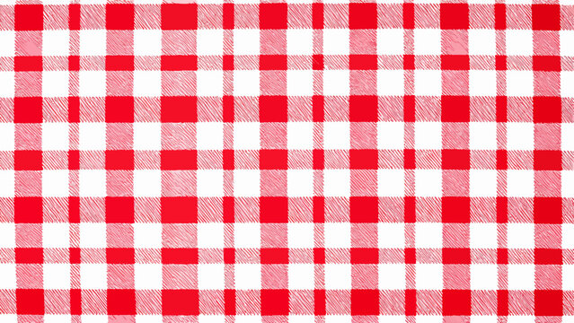 Red picnic cloth pattern wallpaper background,Retro fabric surface transparent