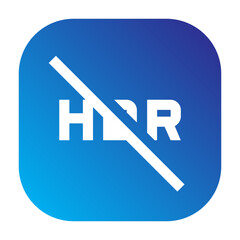 An icon representing HDR (High Dynamic Range) turned off in camera or photo settings, indicating standard contrast and brightness without enhanced dynamic range.