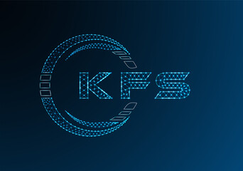KFS low poly letter logo vector design. KFS lower poly logo design. Low poly logo.