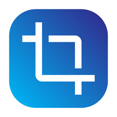 Fototapeta premium Crop tool icon used for resizing or trimming images.