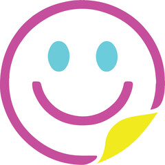 A Signal of Joy, : A playful, pastel-toned smiley face radiating warmth, friendliness, and simple joy through bold shapes and inviting colors.