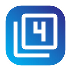 Number 4 icon used for image group or stack display.