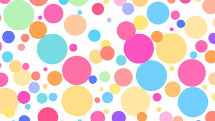 Colorful Random Circles Seamless Pattern background Vector, seamless polka dots pattern