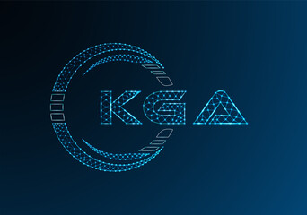 KGA low poly letter logo vector design. KGA lower poly logo design. Low poly logo.