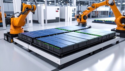 robot arms in industrial factory