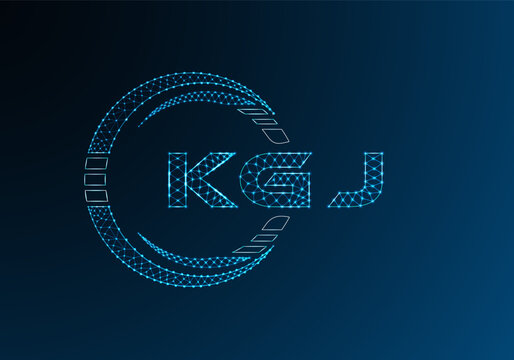KGJ low poly letter logo vector design. KGJ lower poly logo design. Low poly logo.