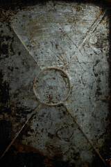 Background. The texture of the old rusty metal plate with cracks