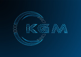 KGM low poly letter logo vector design. KGM lower poly logo design. Low poly logo.