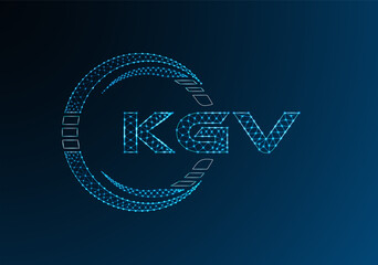 KGV low poly letter logo vector design. KGV lower poly logo design. Low poly logo.