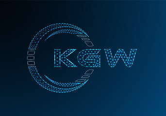 KGW low poly letter logo vector design. KGW lower poly logo design. Low poly logo.