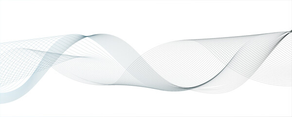 Abstract gradient grey wavy flowing dynamic smooth curve lines background. Digital future technology concept, presentation, Wave with lines created using blend tool. Curved wavy line, smooth stripe.