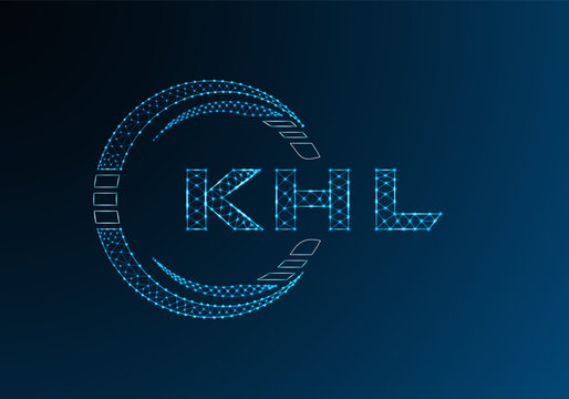 KHL low poly letter logo vector design. KHL lower poly logo design. Low poly logo.