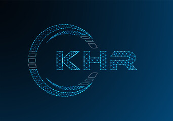 KHR low poly letter logo vector design. KHR lower poly logo design. Low poly logo.