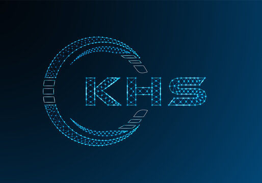 KHS low poly letter logo vector design. KHS lower poly logo design. Low poly logo.