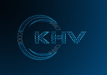KHV low poly letter logo vector design. KHV lower poly logo design. Low poly logo.