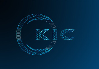 KIC low poly letter logo vector design. KIC lower poly logo design. Low poly logo.