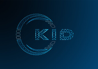 KID low poly letter logo vector design. KID lower poly logo design. Low poly logo.