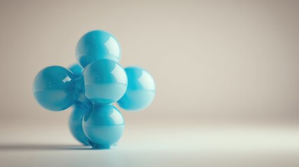 Abstract blue molecular structure in sci-fi style, symbolizing futuristic scientific exploration