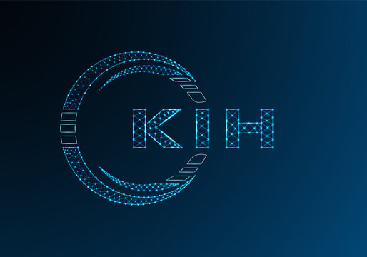 KIH low poly letter logo vector design. KIH lower poly logo design. Low poly logo.