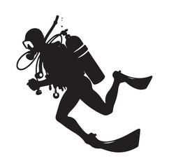 vector Scuba diving Silhouette Collection diving vector graphic