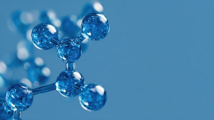 Abstract blue molecular structure in sci-fi style, symbolizing futuristic scientific exploration