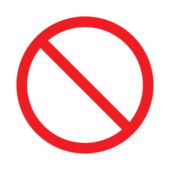Red Prohibition Sign Icon – No Symbol Vector for Stop, Warning, and Ban Notices. EPS vector illustration