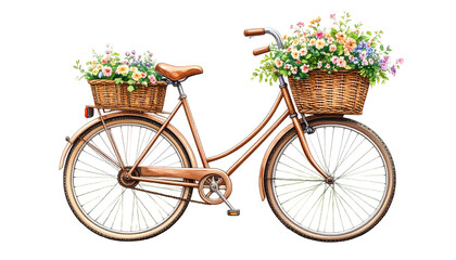 Vintage Bicycle with Flower Basket