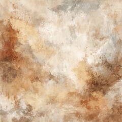 Obraz premium Abstract earthy tones watercolor painting with blended browns, tans, and grays creating a cloudy, textured effect