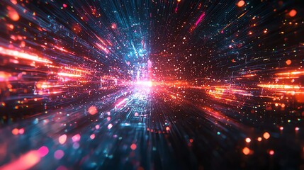 Quantum Computing Visualization Holographic Rainbow Iridescent