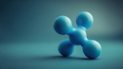 Abstract blue molecular structure in sci-fi style, symbolizing futuristic scientific exploration