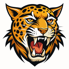 tiger head cartoon isolated on white background