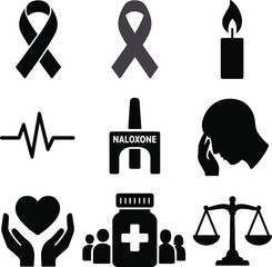International Overdose Awareness Day Remembrance & Prevention Silhouettes