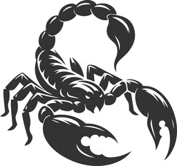 Vector illustration of a scorpion insect silhouette drawing