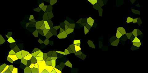 Abstract green background with arrows. Light Green vector low poly layout. Low poly crystal mosaic background. 3d Dark lemon broken stained glass. Voronoi diagram 3d shapes vector vintage background.